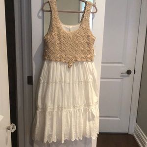 Anthropologie white summer dress.  Size XL